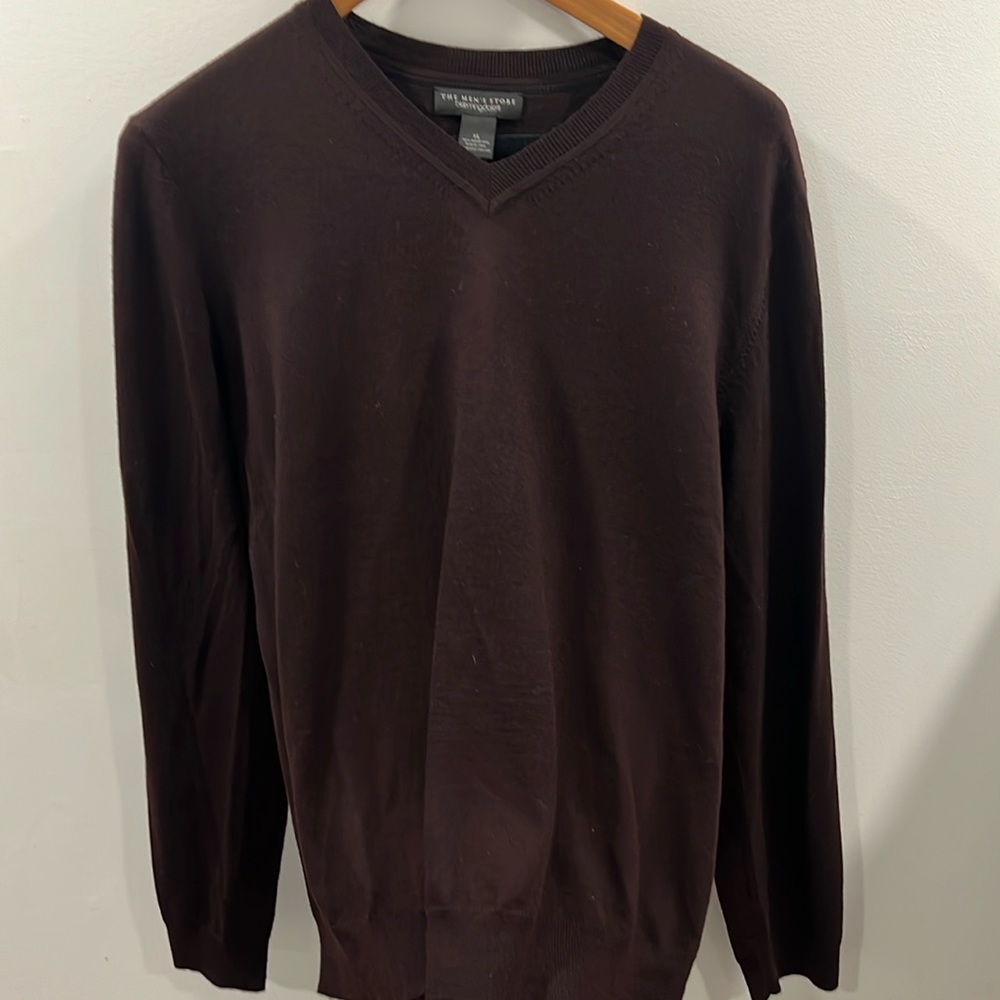 The Men’s Store at Bloomingdale’s Burgundy Ultra Soft V-Neck Sweater Size XL